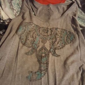 Grey elephant tank top
